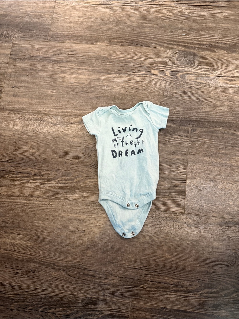 George Baby Short-Sleeve One-Piece Bodysuit in Light Blue - Living the Dream